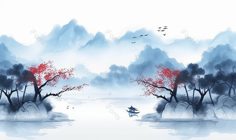 新中式水墨山水画,插画/手绘图,插画/手绘图库,插画/手绘图下载,插画/手绘